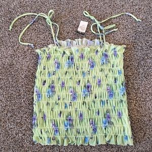 Smocked floral tube top